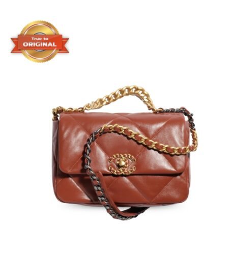 [True-to-ORIGINAL] Chanel 19 Handbag Brown For Women 26cm/10.1in AS1160 B04852 NY562