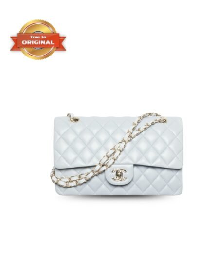 [True-to-ORIGINAL] Chanel Classic 11.12 Handbag Light Blue For Women 9.9in/25.5cm A01112 Y04059 NZV57