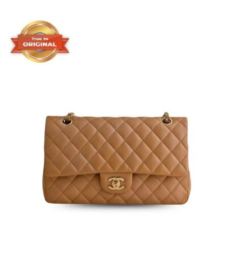 [True-to-ORIGINAL] Chanel Classic Dark Beige Handbag For Women 9.8in/25cm