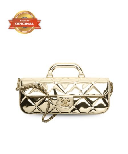 [True-to-ORIGINAL] Chanel Large Flap Bag With Top Handle Light Gold For Women 11.8in/30cm AS5807-B21985-NT671