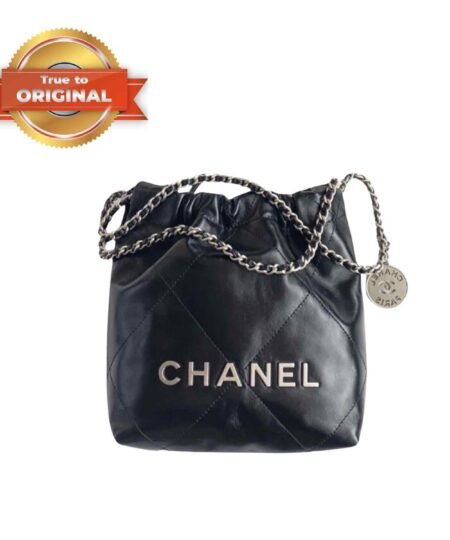 [True-to-ORIGINAL] Chanel 22 Mini Bag Silver Tone Black For Women 7,1in/18cm