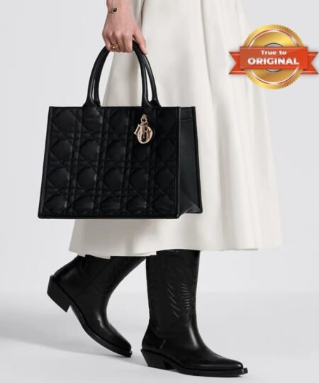 Alternative view of [True-to-ORIGINAL] Christian Dior Medium Dior Book Tote Black For Women 36.5cm/14.4in M1324OWHP_M900