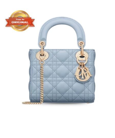 [True-to-ORIGINAL] Christian Dior Mini Lady Dior Bag Pale Blue For Women 17cm/6.5in M0505ONGE_M23B
