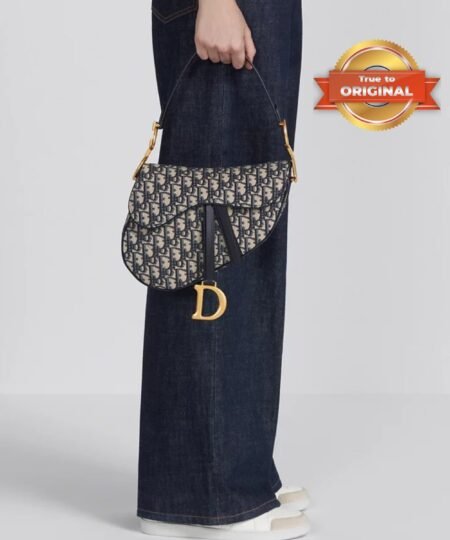 Alternative view of [True-to-ORIGINAL] Christian Dior Saddle Bag With Strap Blue For Women 25.5cm/10in M0455CTZQ_M928