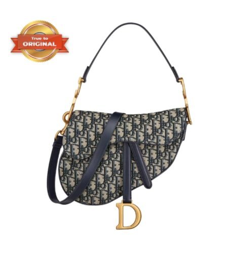 [True-to-ORIGINAL] Christian Dior Saddle Bag With Strap Blue For Women 25.5cm/10in M0455CTZQ_M928