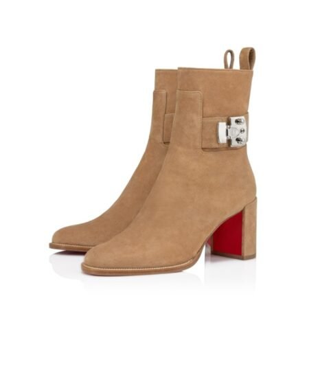 Christian Louboutin Booty Lock Low Boots Lionne For Women 70mm 1250326F486