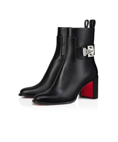 Christian Louboutin Booty Lock Low Boots Black For Women 70mm 1250114BK01