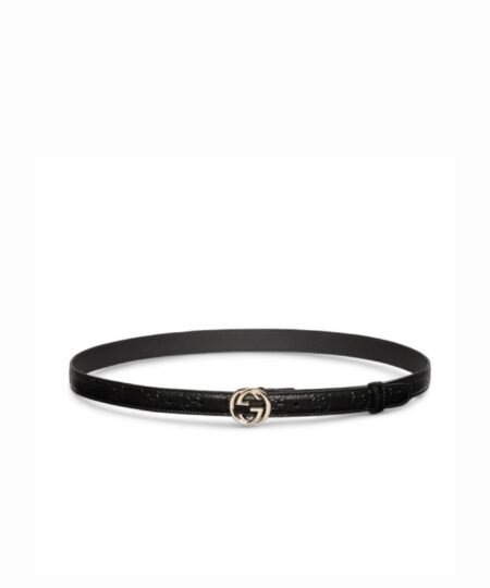 Gucci Belt With Interlocking G Buckle Black For Women 20mm 813005 AAD5L 1000