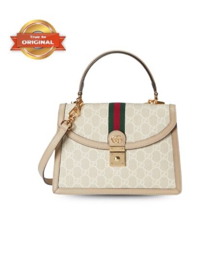 [True-to-ORIGINAL] Gucci Ophidia Small Top Handle Bag Beige For Women 25cm/9.8in 651055 UULAG 9682