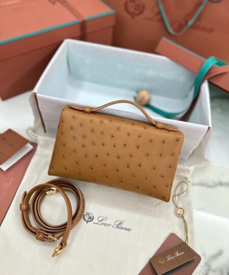 Alternative view of [True-to-ORIGINAL]Loro Piana Extra Pocket Mini Pouch Cognac For Women 3.5 in/ 9 cm FAN9926 E445