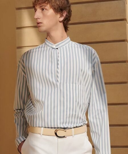 Alternative view of Hermès Luck Belt Buckle Reversible Leather Strap 38mm Gris Étain/Craie For Men H010412CK05