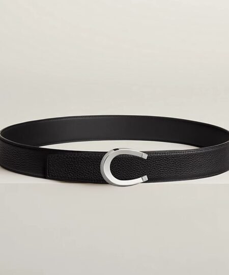 Alternative view of Hermès Luck Belt Buckle Reversible Leather Strap 38mm Noir For Men H010412CK05