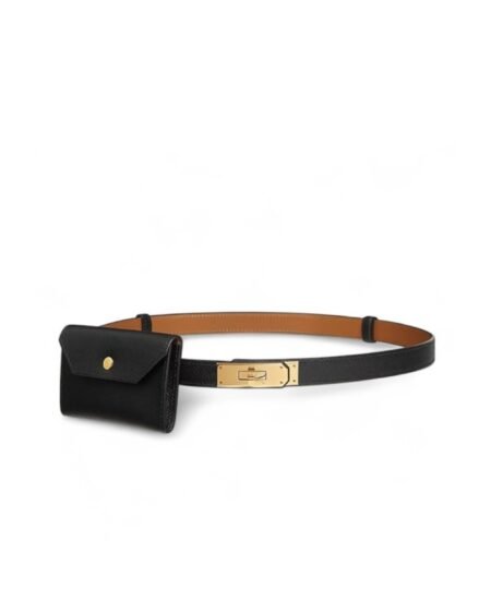 Hermes Kelly Pocket 18 Belt Noir For Women H081120CC89