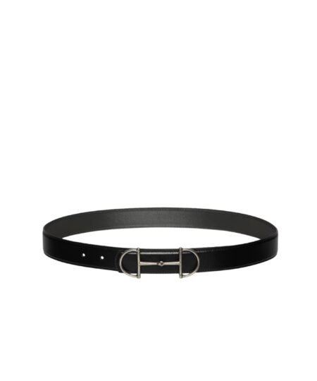 Gucci Reversible Leather Belt With Horsebit Black/Dark Grey 28mm 847273 0YATC 1082