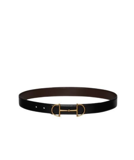 Gucci Reversible Leather Belt With Horsebit Black/Brown 28mm 847273 AAFRD 1087