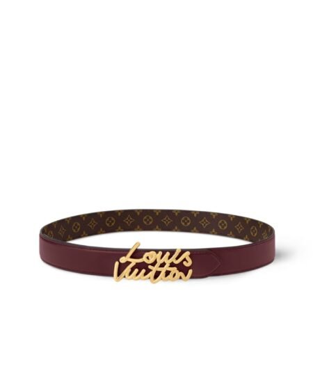 Louis Vuitton LV Script 30mm Belt Plum Monogram For Women – M4515V