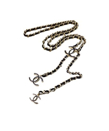 Chanel CC Logo Chain Belt Black For Women
