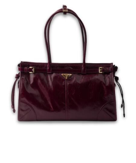 Prada Bonnie Large Handbag Bag Burgundy 38cm/15in – 1BA433_2CYR_F0LV7_V_MOO