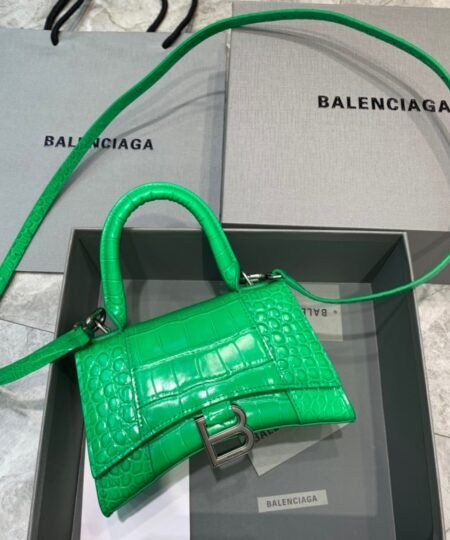 Balenciaga Hourglass XS Handbag In Bright Green, For Women, Women’s Bags 7.4in/19cm