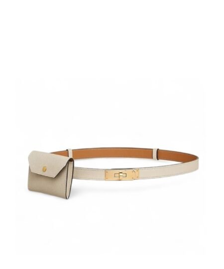Hermes Kelly Pocket 18 Belt Craie For Women