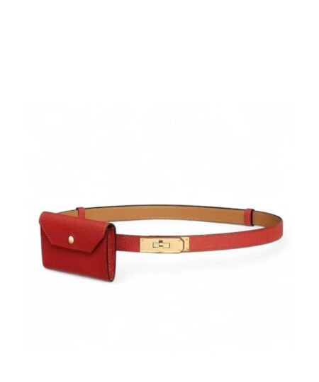 Hermes Kelly Pocket 18 Belt Rouge Radieux For Women H081120CCO5