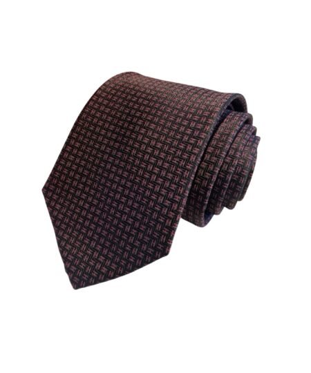 Hermes Elegent Burgundy Silk Tie For Men
