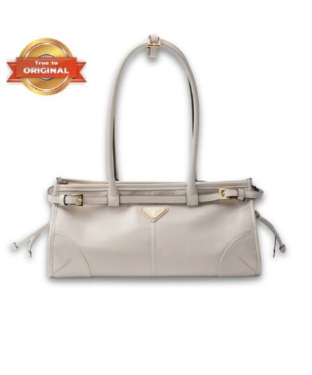 [True-to-ORIGINAL] Prada Bonnie Medium Shoulder Bag White 32cm/13in – 1BA426_2CYR_F0PG7_V_MOO