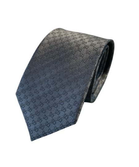 Gucci Monogram Interlocking G Jacquard Dark Grey Tie For Men