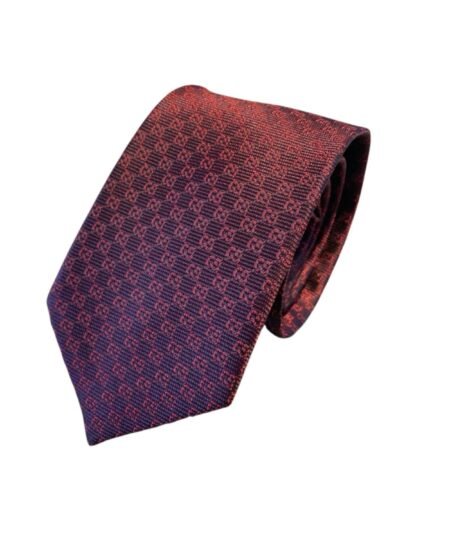 Gucci Monogram Interlocking G Jacquard Burgundy Tie For Men