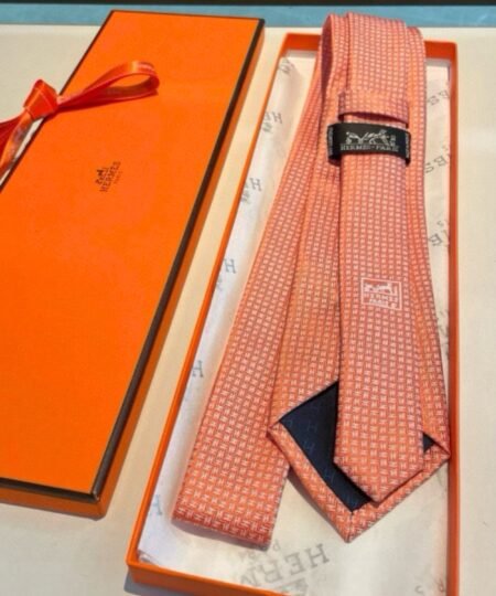 Alternative view of Hermes Elegent Orange Silk Tie For Men