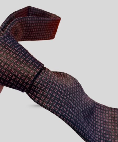 Alternative view of Hermes Elegent Burgundy Silk Tie For Men