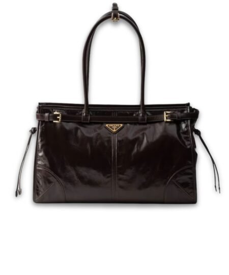 Prada Bonnie Large Handbag Bag Dark Brown 38cm/15in – 1BA433_2CYR_F01D6_V_MOO