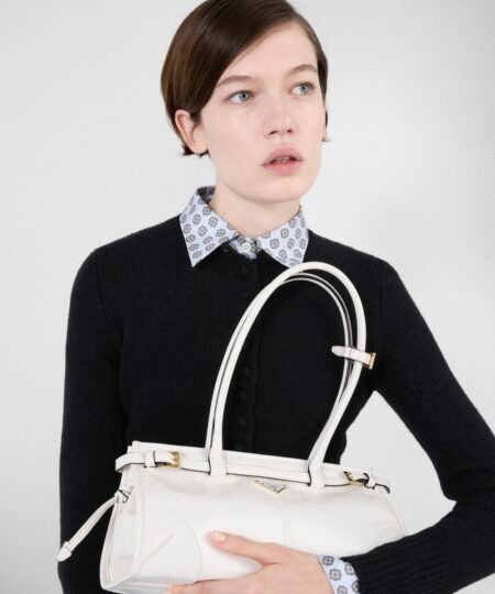 Alternative view of [True-to-ORIGINAL] Prada Bonnie Medium Shoulder Bag White 32cm/13in – 1BA426_2CYR_F0PG7_V_MOO