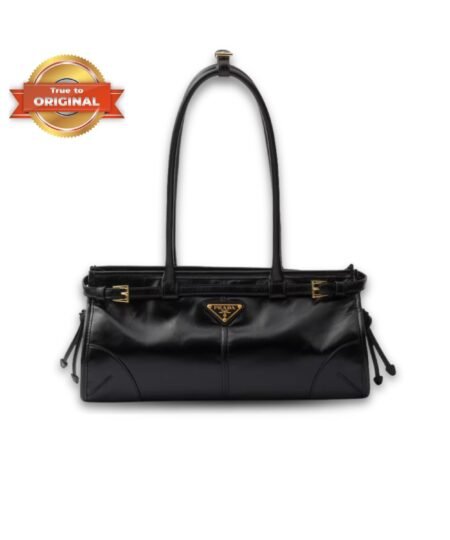 [True-to-ORIGINAL] Prada Bonnie Medium Shoulder Bag Black 32cm/13in – 1BA426_2CYR_F0002_V_MOO