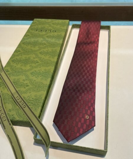 Alternative view of Gucci Geometric Pattern Silk Tie Red For Men