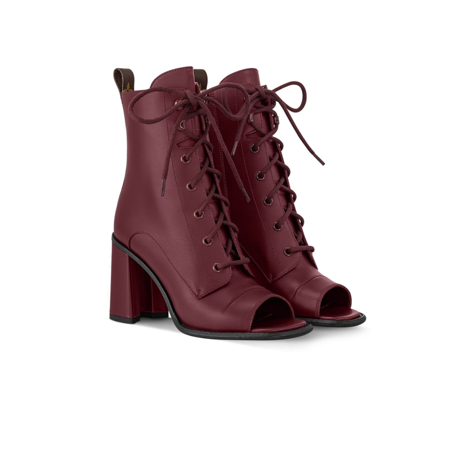 Louis Vuitton Berlin Open Toe Ankle Boot Bordeaux Red For Women 1AICLT