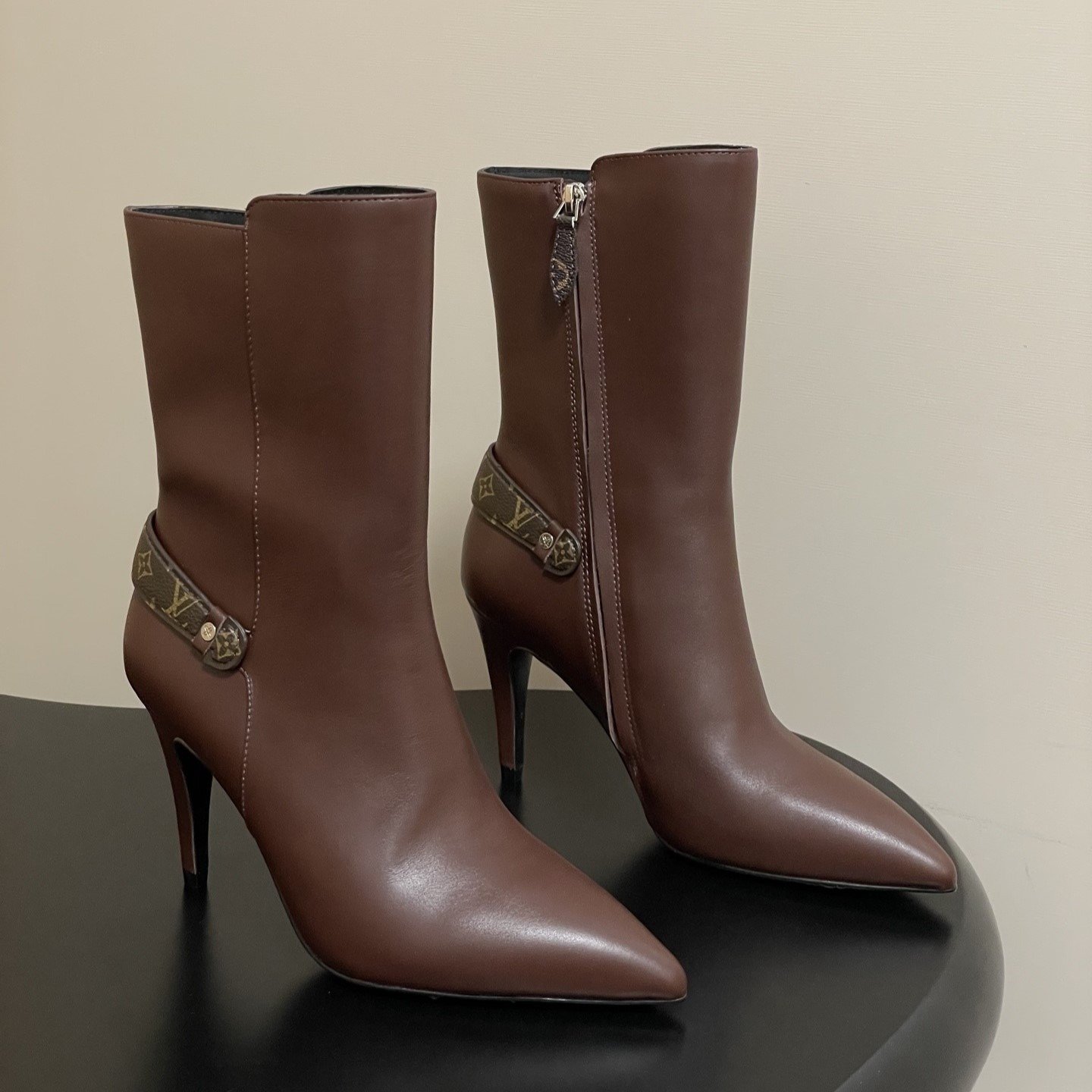 Louis Vuitton Berlin Open Toe Ankle Boot Bordeaux Red For Women 1AICLT - Image 3