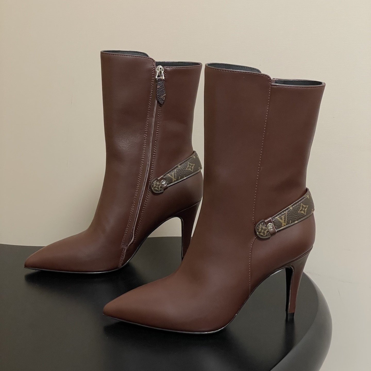 Louis Vuitton Berlin Open Toe Ankle Boot Bordeaux Red For Women 1AICLT - Image 4