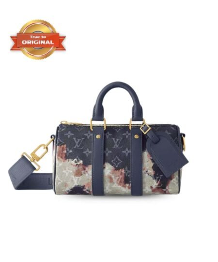 [True-to-ORIGINAL] Louis Vuitton Keepall Bandouliere 25 Monogram Bleach Ink Blue For Men 25cm/9.8in M46804