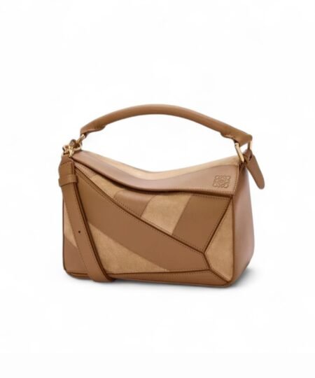 Loewe Small Puzzle Bag Oak Suede For Women 9.4in/24cm A510S21XBR