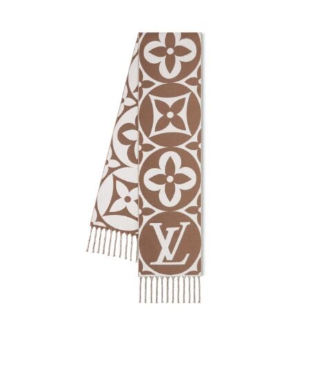 Louis Vuitton LV Medallion Scarf Brown 92.5in/235cm M94853