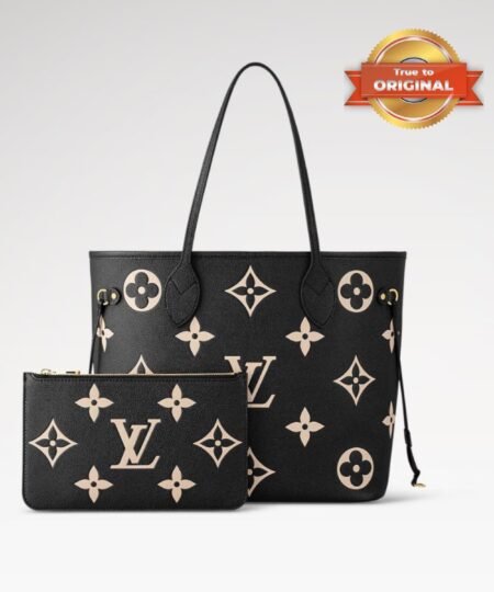 Alternative view of [True-to-ORIGINAL] Louis Vuitton Neverfull MM Tote Bag Monogram Empreinte Black/Beige For Women 31cm/12.2in M58907
