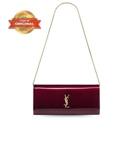 [True-to-ORIGINAL] Saint Laurent Kate Clutch Gloss Burgundy For Women 28cm/11in 851921AAEX16290
