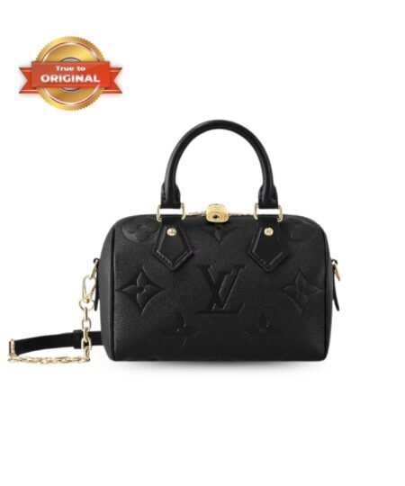 [True-to-ORIGINAL] Louis Vuitton Speedy Bandouliere 20 Monogram Empreinte Black For Women 20.5cm/8.1in M58953