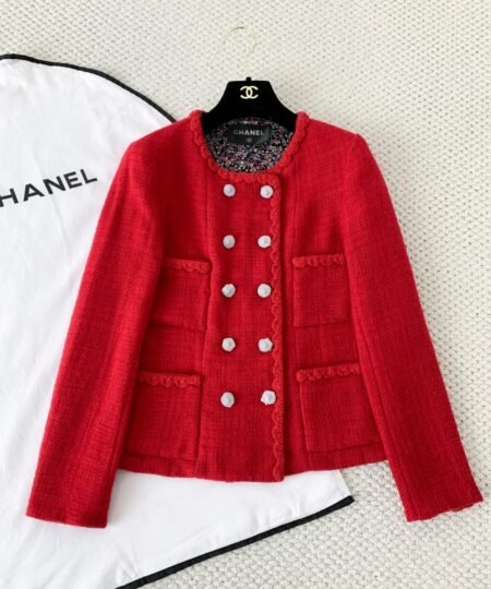 Chanel Clothes -  Long Sleeves Vest Red For Women