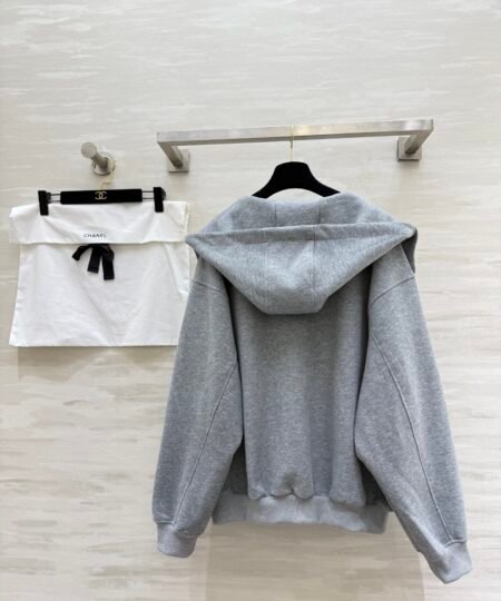 Alternative view of Chanel Clothes – Zip-up Hoodie Light Gray For Women