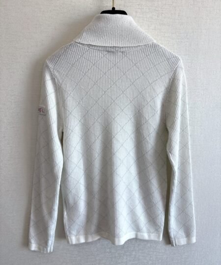 Alternative view of Chanel Clothes – Long Sleeves Turtleneck Sweater White For Women