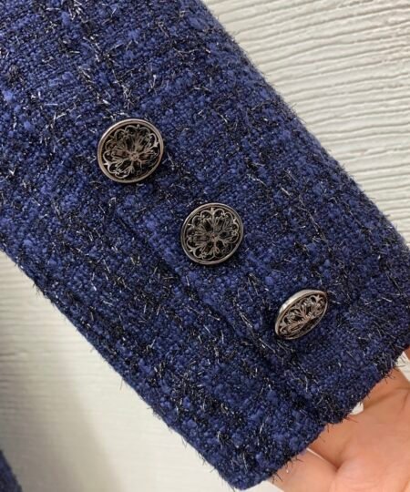 Alternative view of Chanel Clothes -  Tweed Dress Navy Blue with buttons For Women