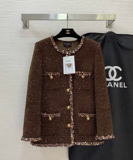 Chanel Clothes -  Long Sleeves Vest Brown For Women