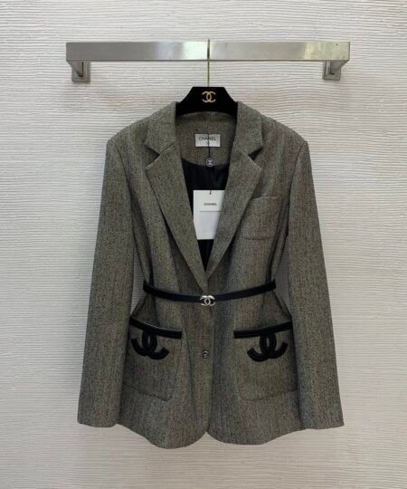 Chanel Clothes -  Long Sleeves Vest Gray For Women